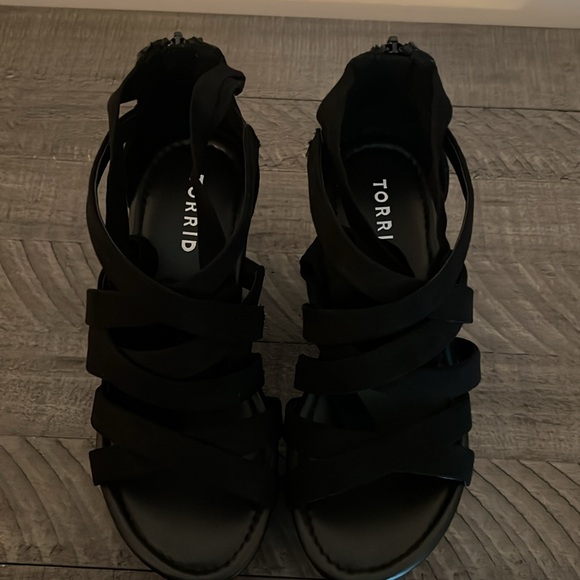 Torrid Ankle Wrap Wood Block Heel (WW) - Picture 3 of 12